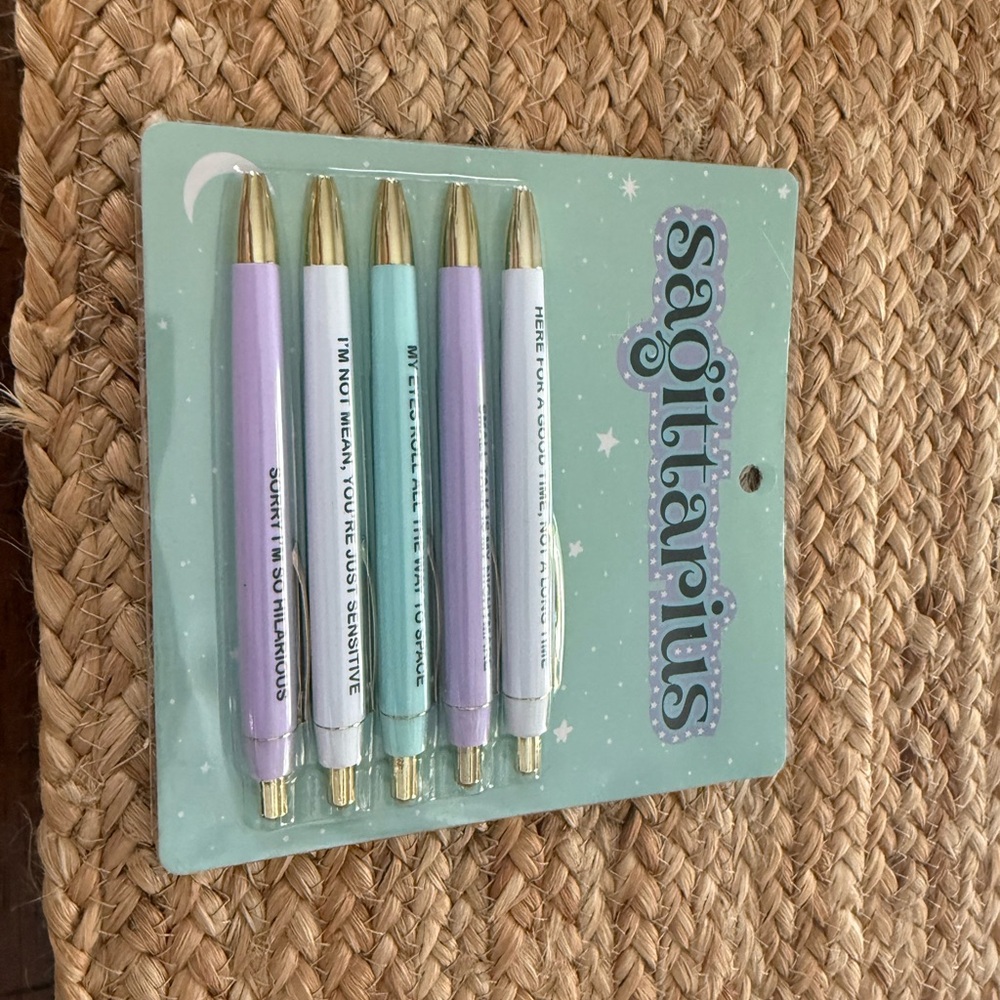Sagittarius Zodiac Pen Set - Purple, Blue, White